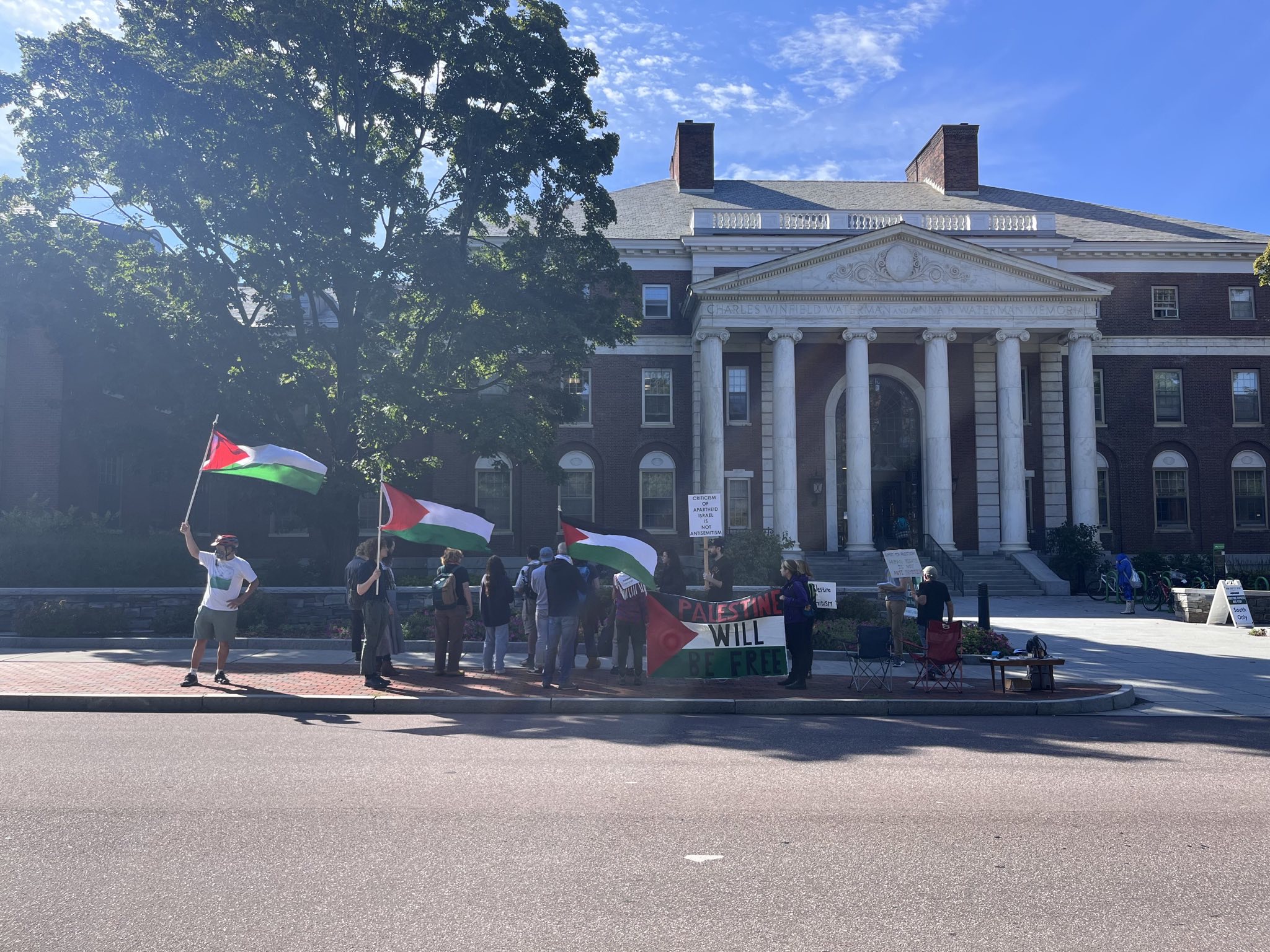Pro Palestine Rally outside Waterman Building at UVM