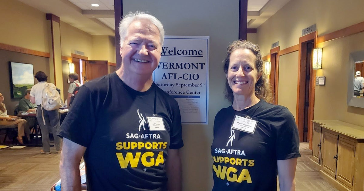 SAG-AFTRA members JT Turner and Marci Diamond